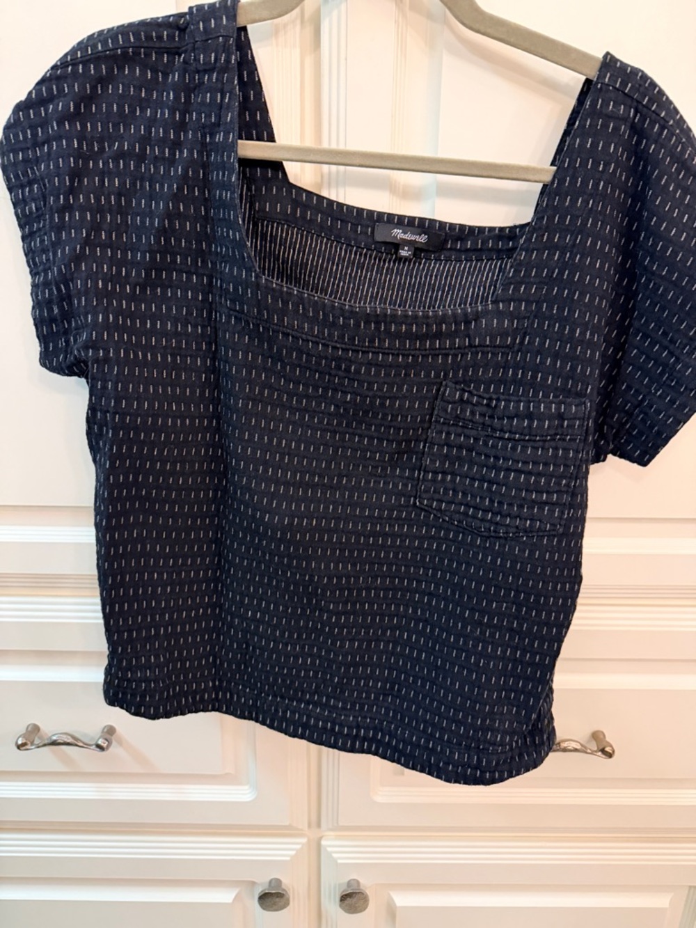 Madewell Black Short-Sleeve Crop Blouse